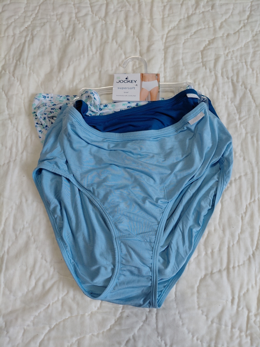 Jockey Supersoft Light Blue and Navy Bikini Briefs - 3-Pack NWT